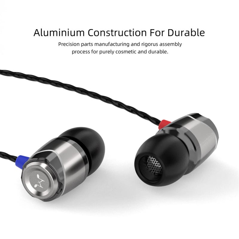 SoundMAGIC E10 Wired Earphones No Microphone HiFi Stereo Earbuds Noise Isolating in Ear Headphones Powerful Bass Tangle Free Cord Gunmetal - Image 4